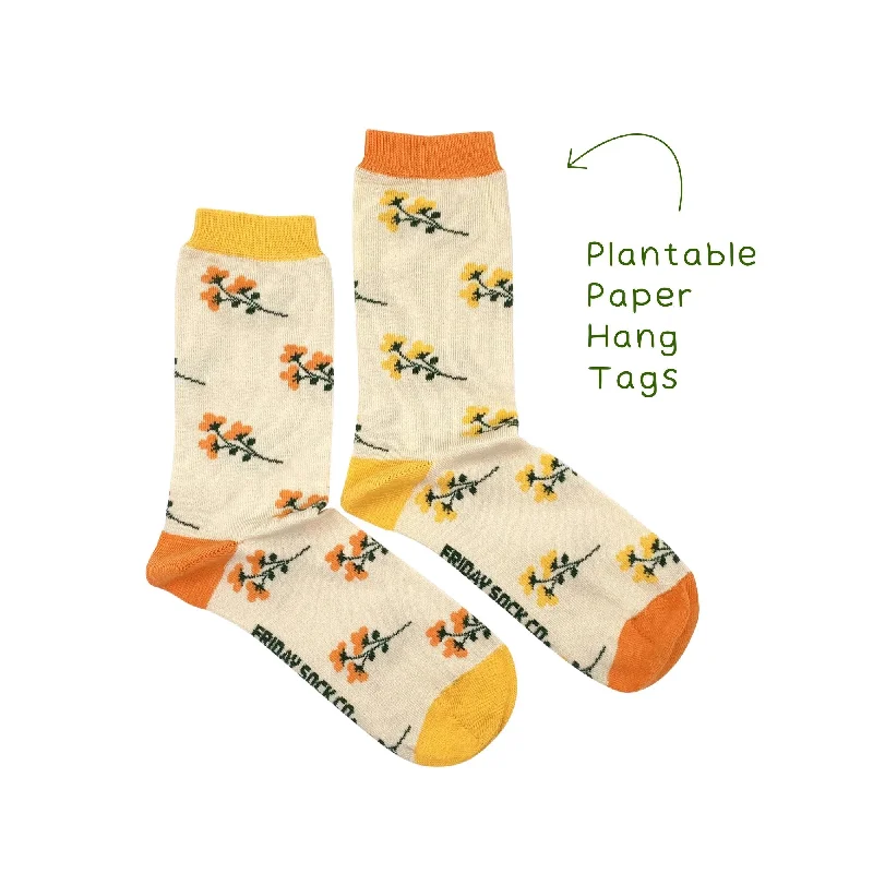 Women's crew socks with a polka - dot printWild Yellowcress Mismatched Socks