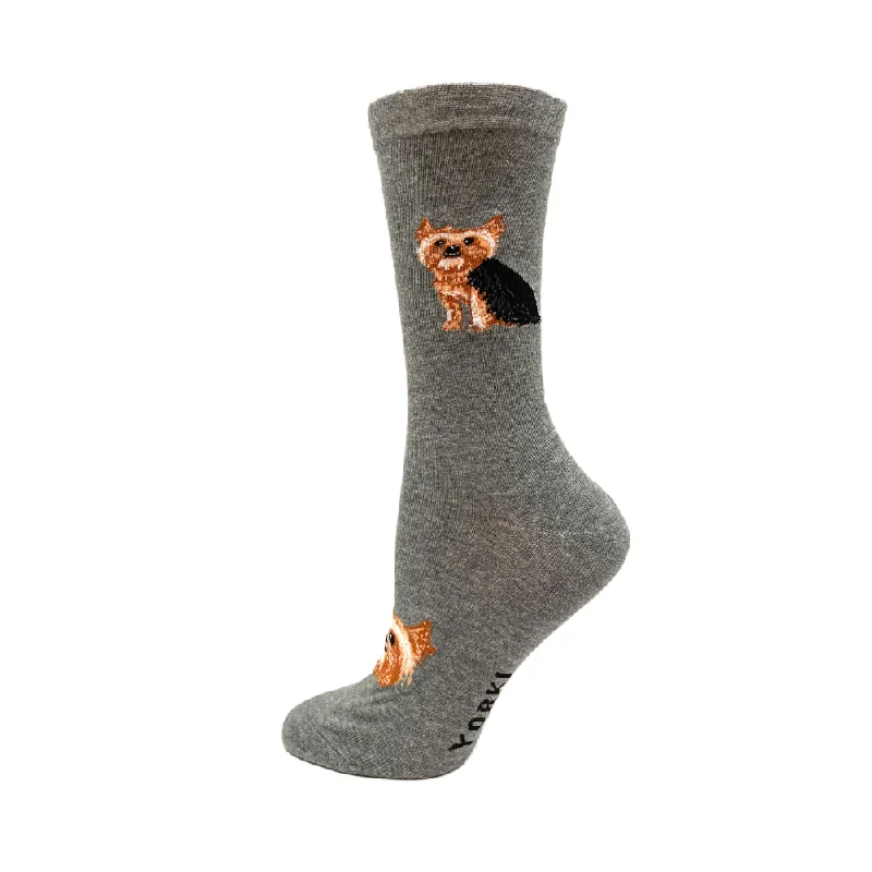 Women's microfiber socks for a lightweight option"Yorkshire Terrier" Cotton Socks by Crazy Toes - Medium