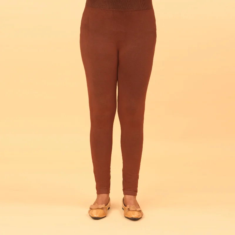 women tights for a movie - night at home in comfortBrown Plain Jersey Tights PN2060